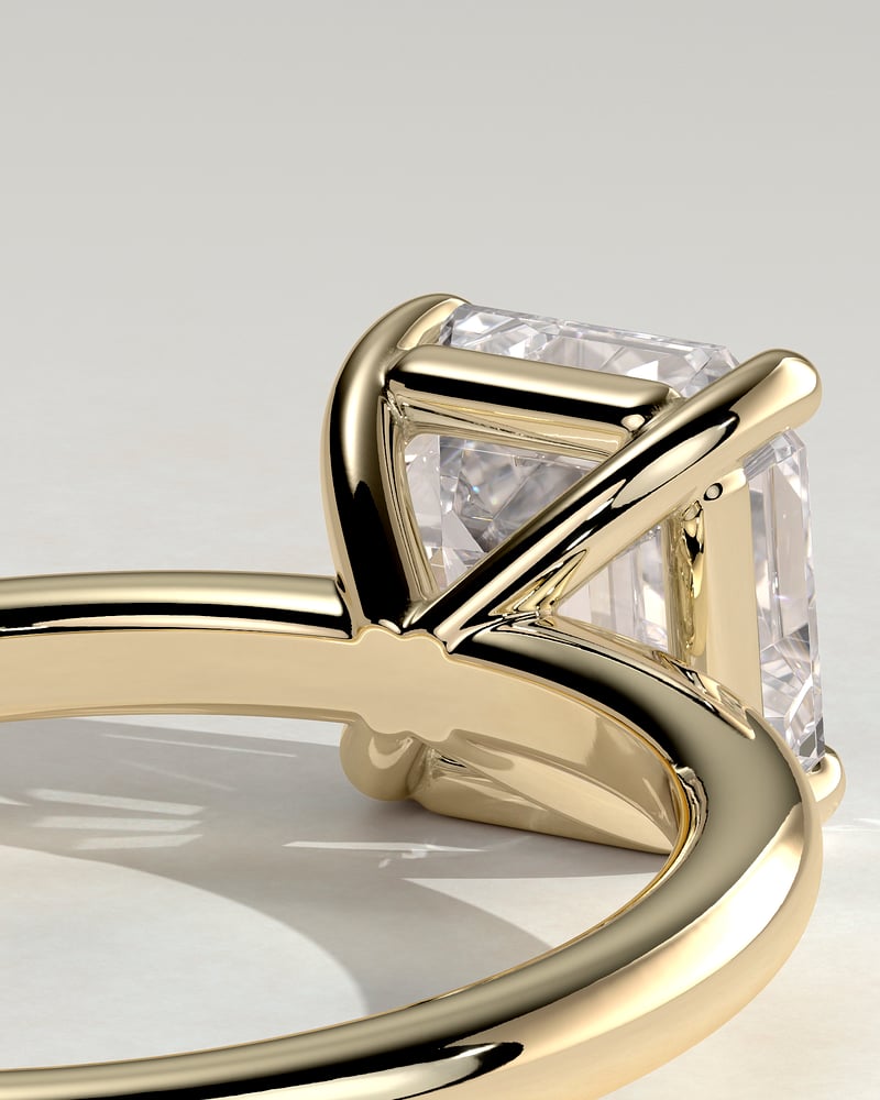 2 CT Asscher Cut Solitaire Moissanite Diamond Engagement Ring