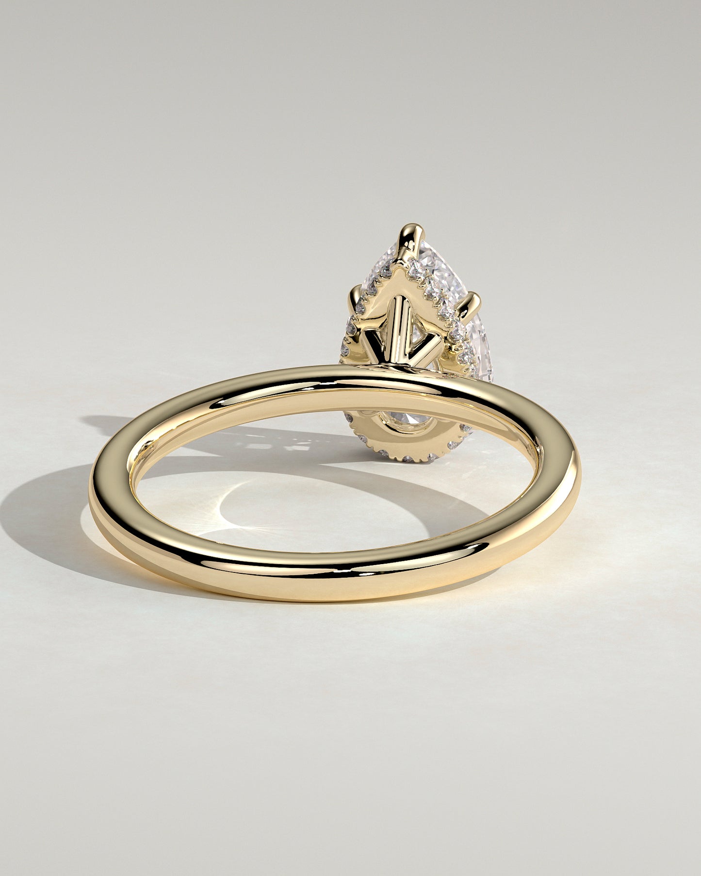 2.0 CT Pear Hidden Halo Moissanite Engagement Ring