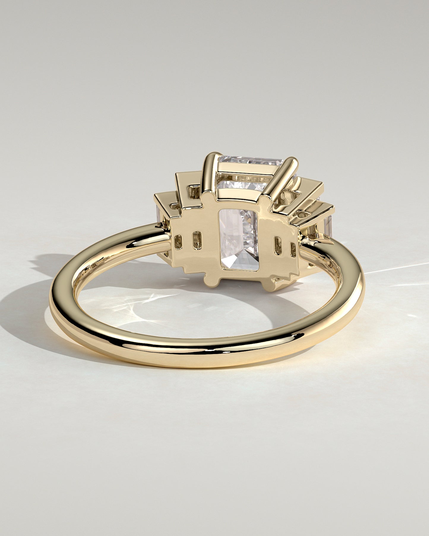 2 CT Emerald Cut Cluster Moissanite Diamond Engagement Ring