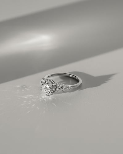 2.0 CT Round Cluster Moissanite Engagement Ring