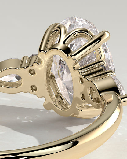 2 CT Oval Cut Cluster Moissanite Diamond Engagement Ring