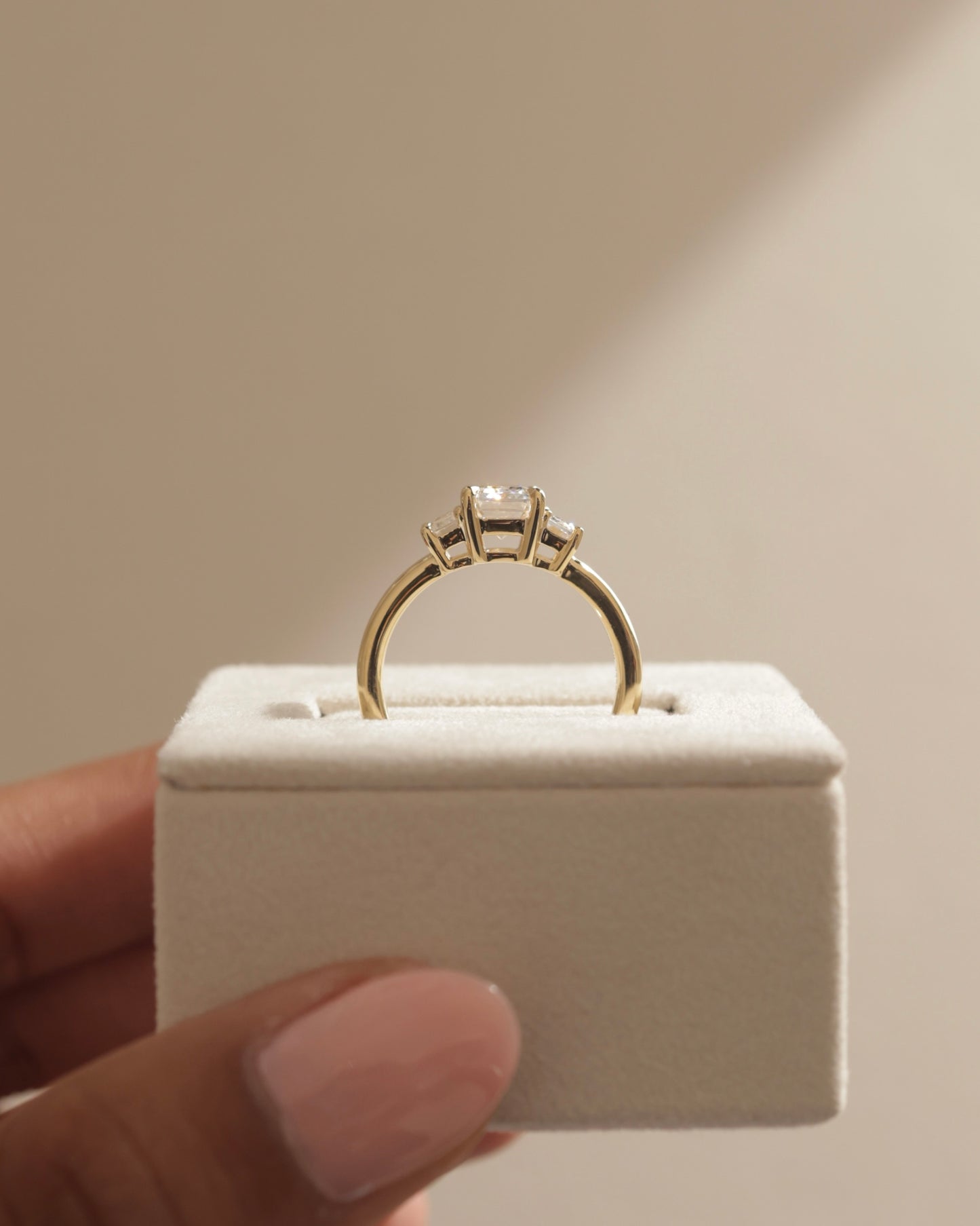 2 CT Emerald Cut Three Stones Moissanite Diamond Engagement Ring