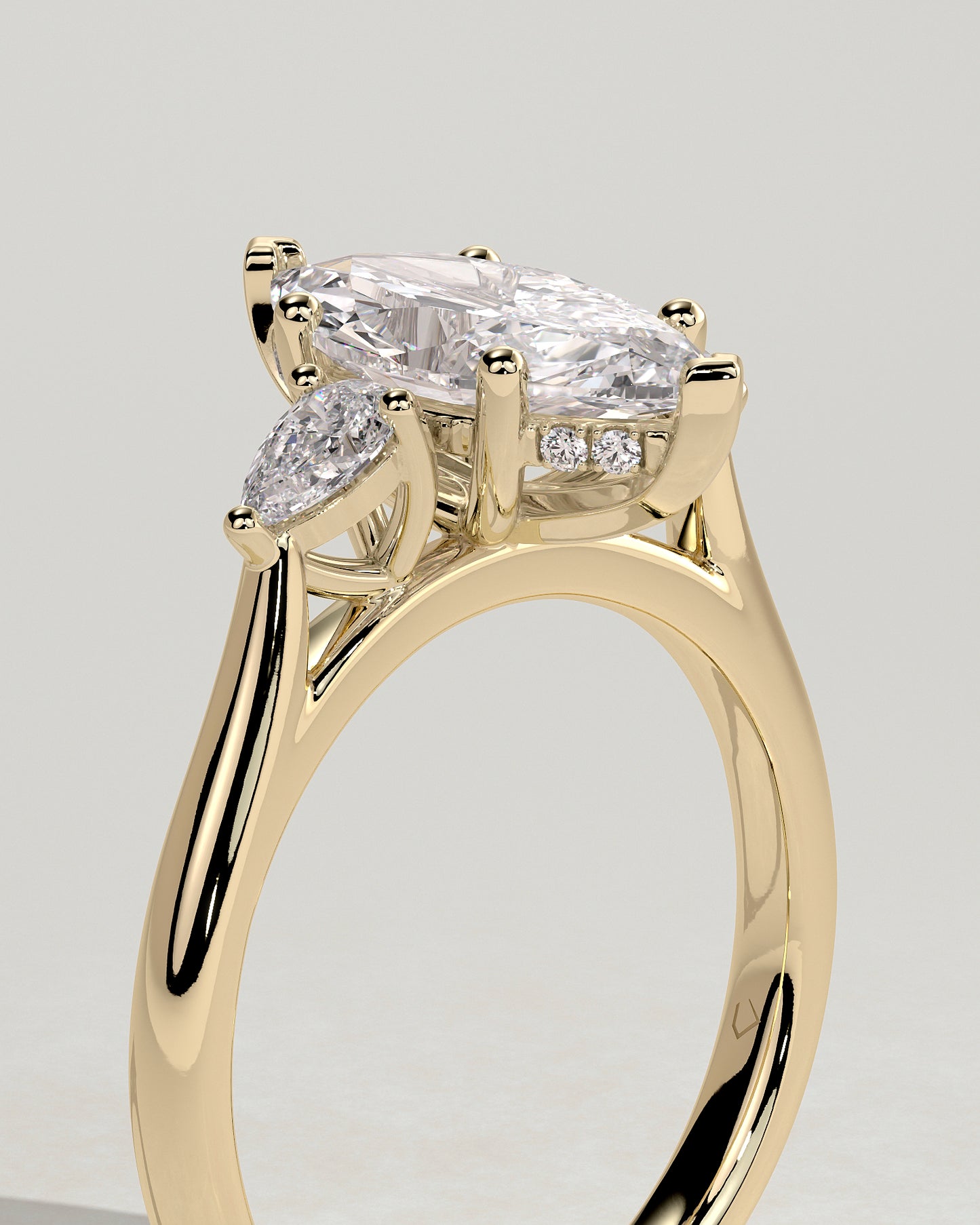 2 CT Marquise Cut Three Stones Lab Grown Diamond Engagement Ring