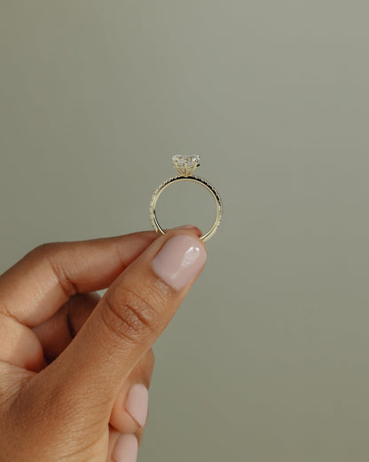 2.0 CT Heart Cut Pave Moissanite Engagement Ring