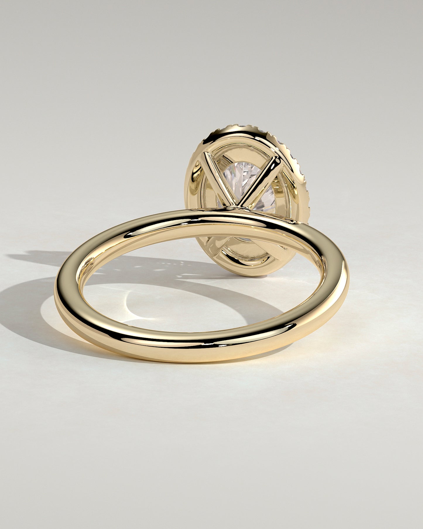 2 CT Oval Halo Moissanite Diamond Engagement Ring