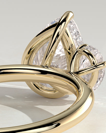 2.8 CT Pear Toi Et Moi Moissanite Diamond Engagement Ring