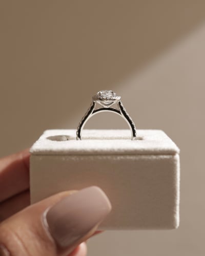 2 CT Marquise Cut Halo and Pave Moissanite Diamond Engagement Ring