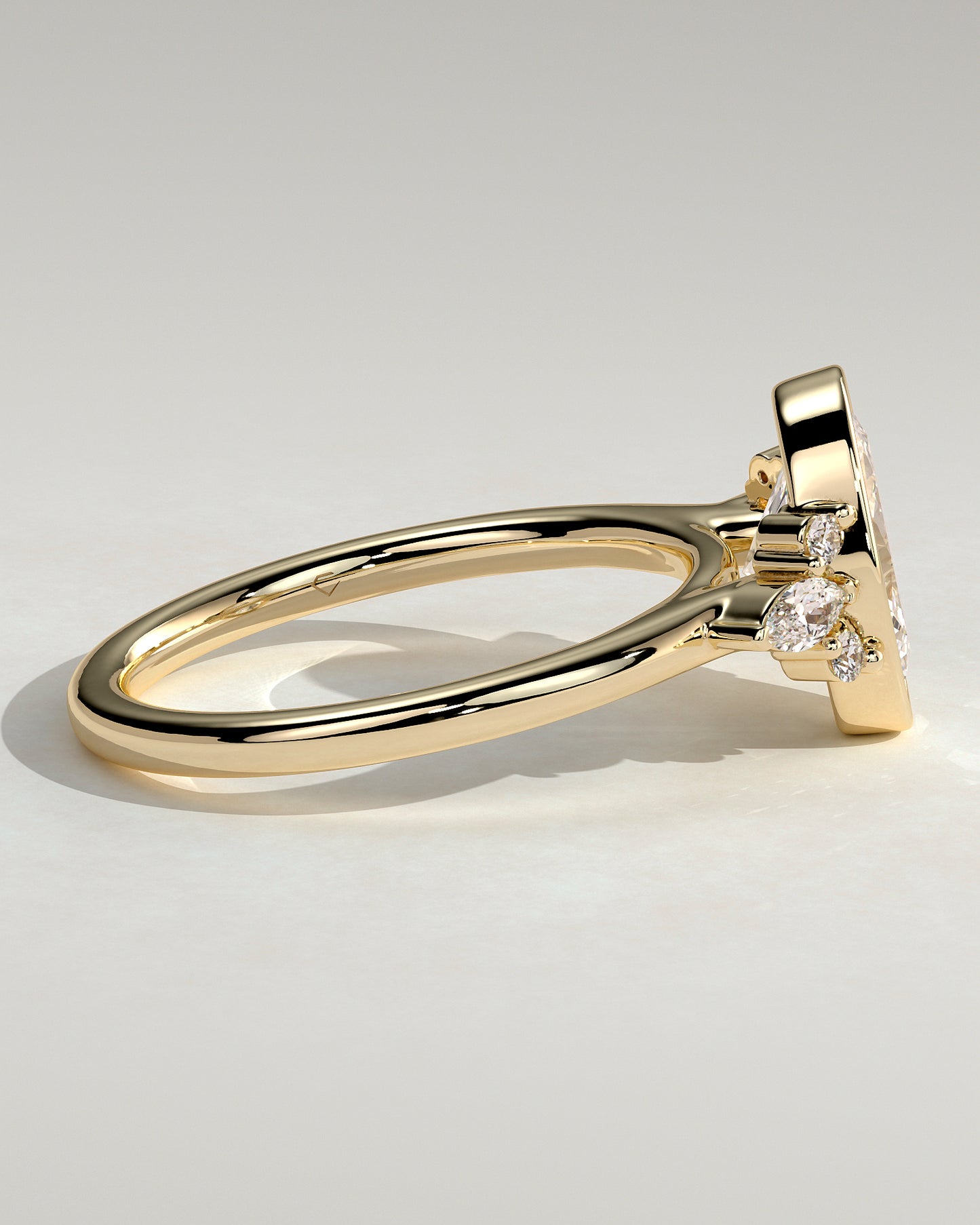 2.0 CT Oval Cluster & Bezel Styled Moissanite Engagement Ring