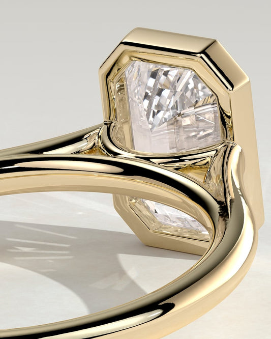 2.0 CT Emerald Cathedral & Bezel Moissanite Engagement Ring