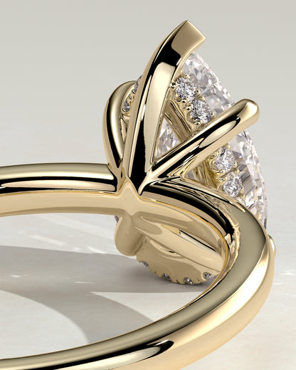 2.0 CT Pear Cut Hidden Halo Moissanite Diamond Engagement Ring