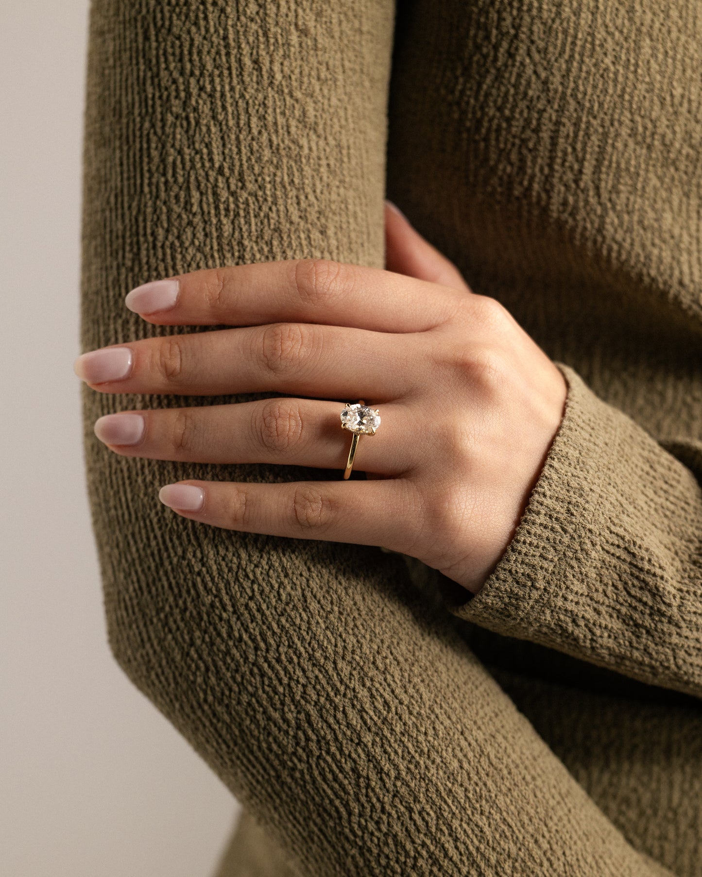 2.0 CT Oval Hidden Halo Moissanite Engagement Ring