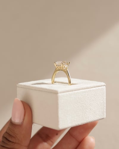 2 CT Marquise Cut Three Stones Lab Grown Diamond Engagement Ring