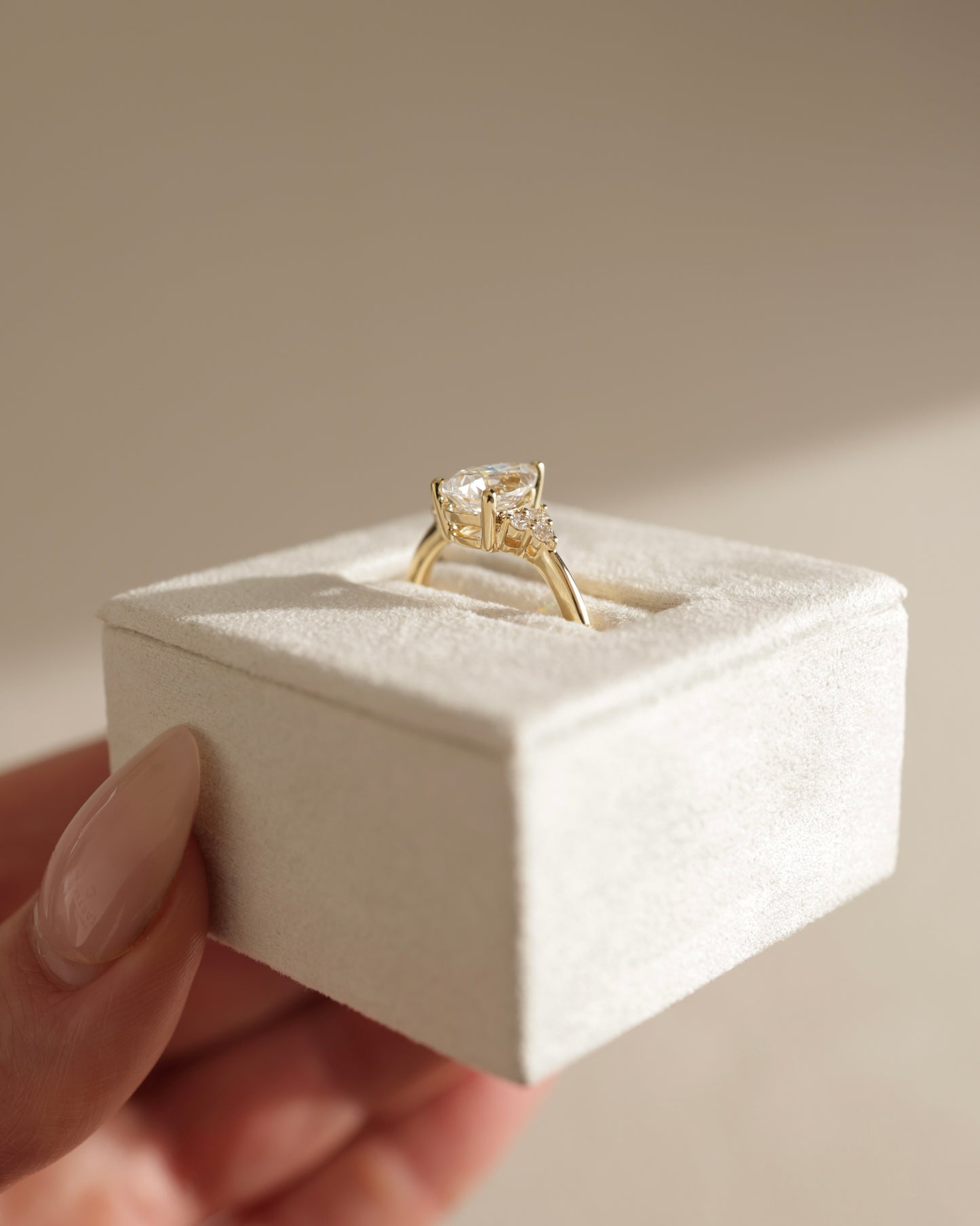 2.0 CT Pear Cluster Moissanite Engagement Ring