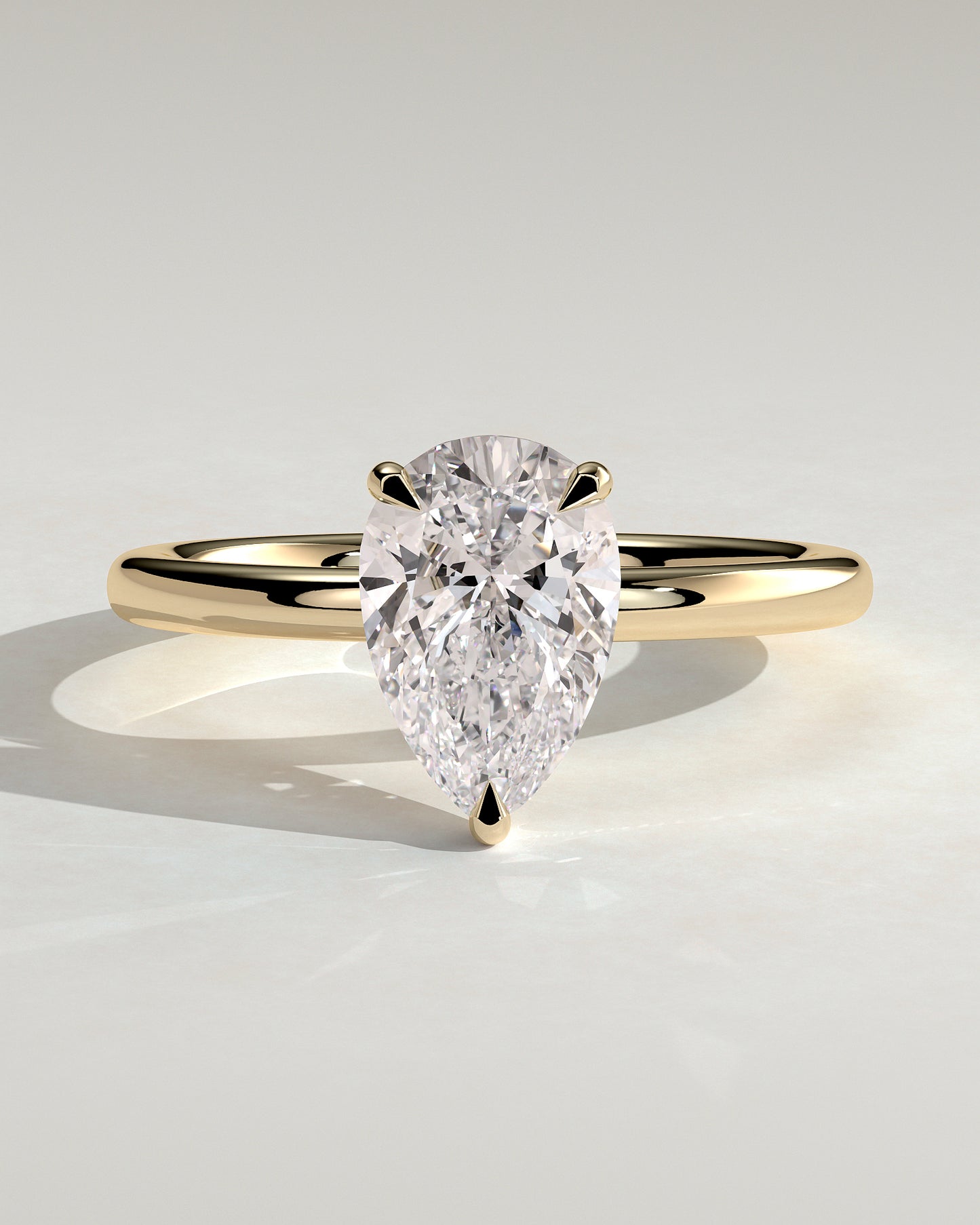 2.0 CT Pear Solitaire Moissanite Diamond Engagement Ring