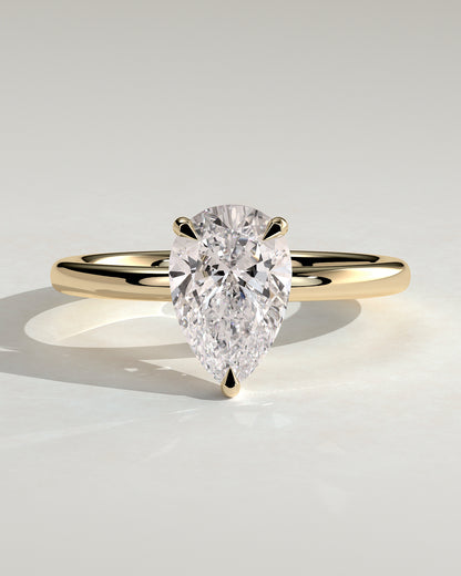 2.0 CT Pear Solitaire Moissanite Diamond Engagement Ring