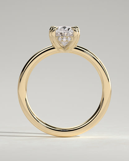 2.0 CT Oval Hidden Halo Moissanite Engagement Ring