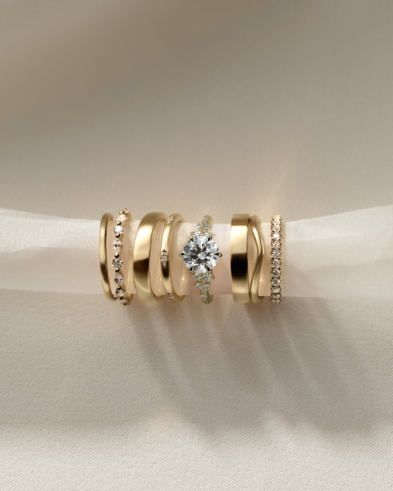 2.0 CT Round Cluster Moissanite Engagement Ring