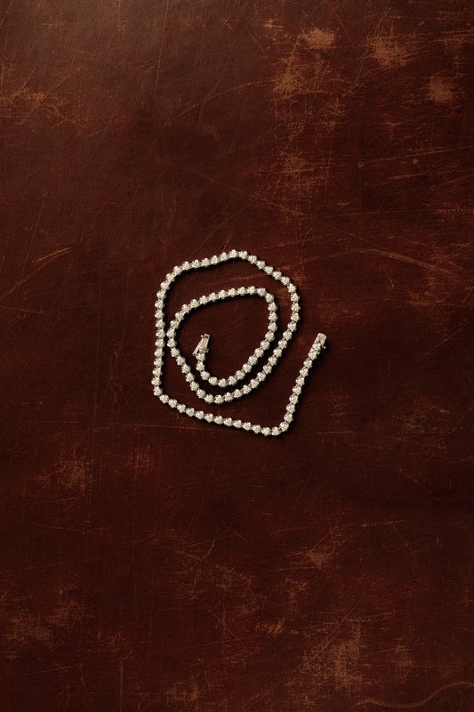 8.5 TCW Round Moissanite Diamond Claw Tennis Necklace