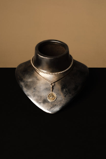 8.5 TCW Round Moissanite Diamond Claw Tennis Necklace