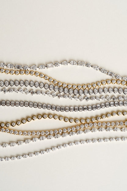 8.5 TCW Round Moissanite Diamond Claw Tennis Necklace