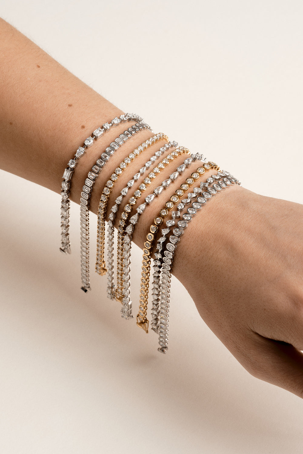 4.5 TCW Pear East-West Stones Moissanite Diamond Tennis Bracelet