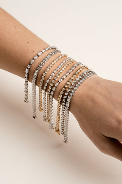 4.5 TCW Pear East-West Stones Moissanite Diamond Tennis Bracelet