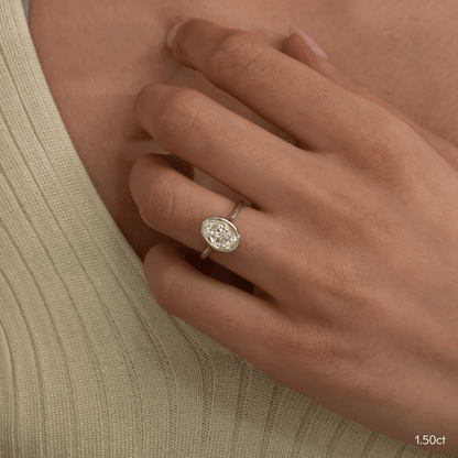 Marquise Shaped Three Stone Lab Grown Diamond Engagement Ring