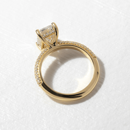 Marquise Shaped Three Stone Lab Grown Diamond Engagement Ring