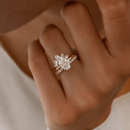 Marquise Shaped Three Stone Lab Grown Diamond Engagement Ring