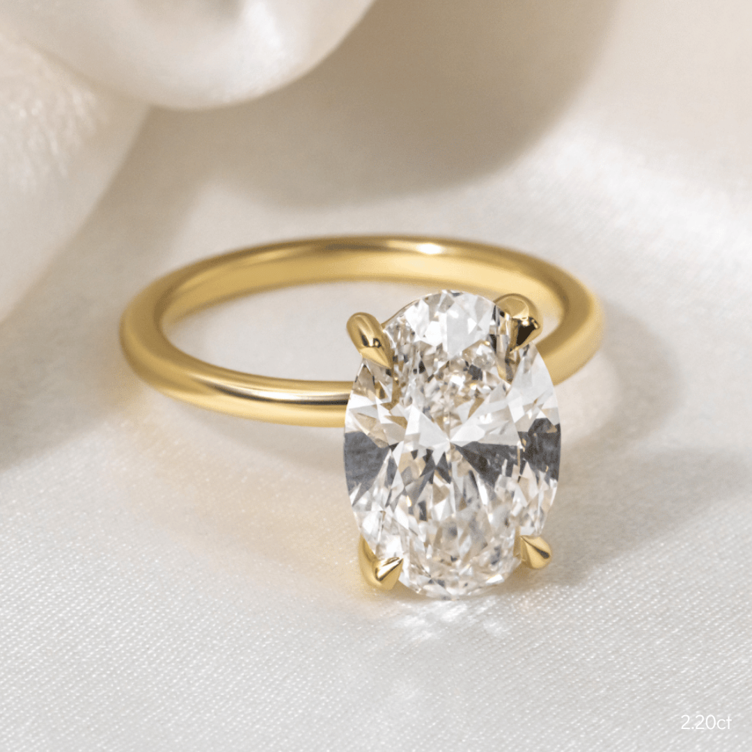 Marquise Shaped Three Stone Lab Grown Diamond Engagement Ring