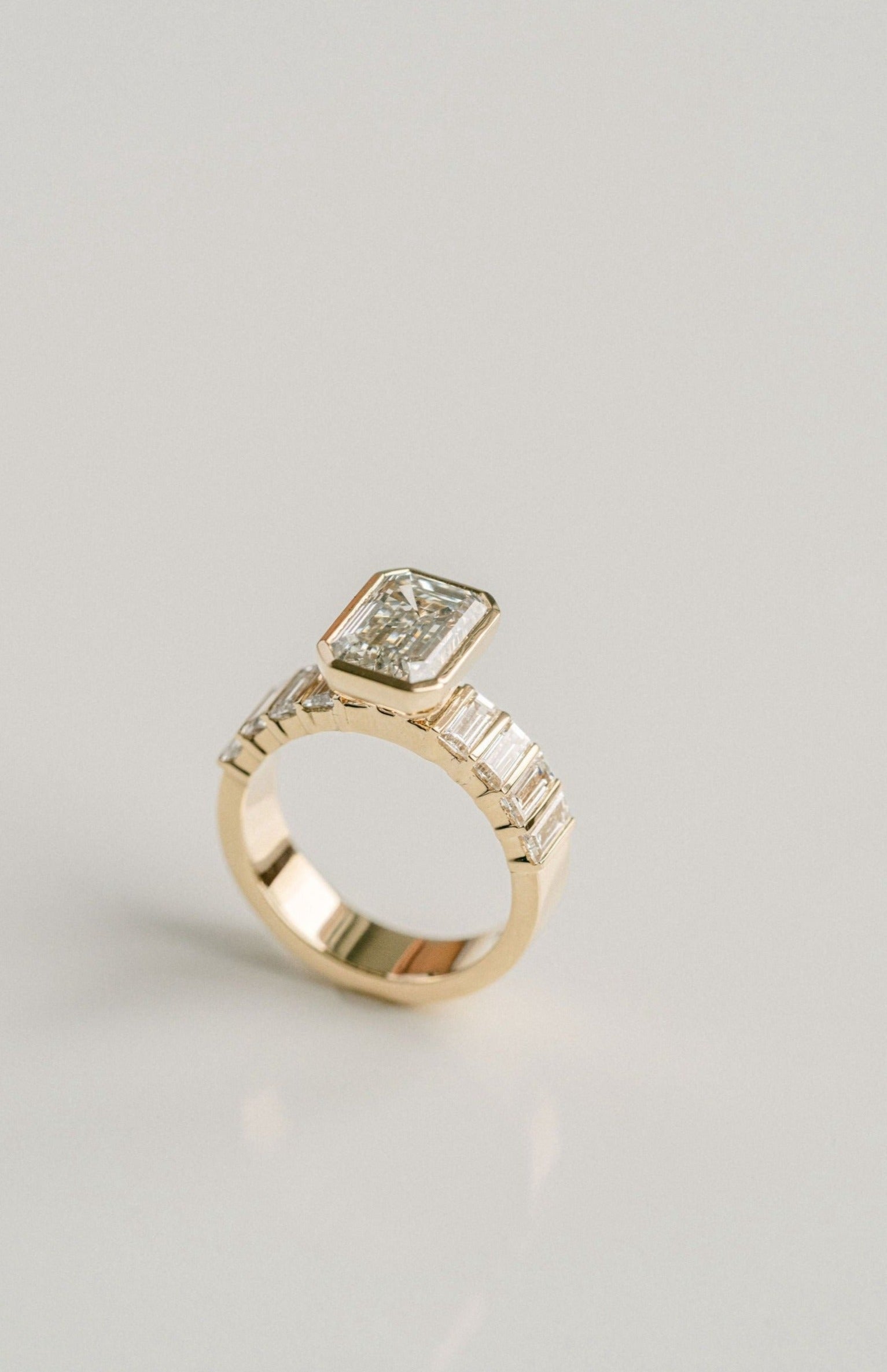 Marquise Shaped Three Stone Lab Grown Diamond Engagement Ring