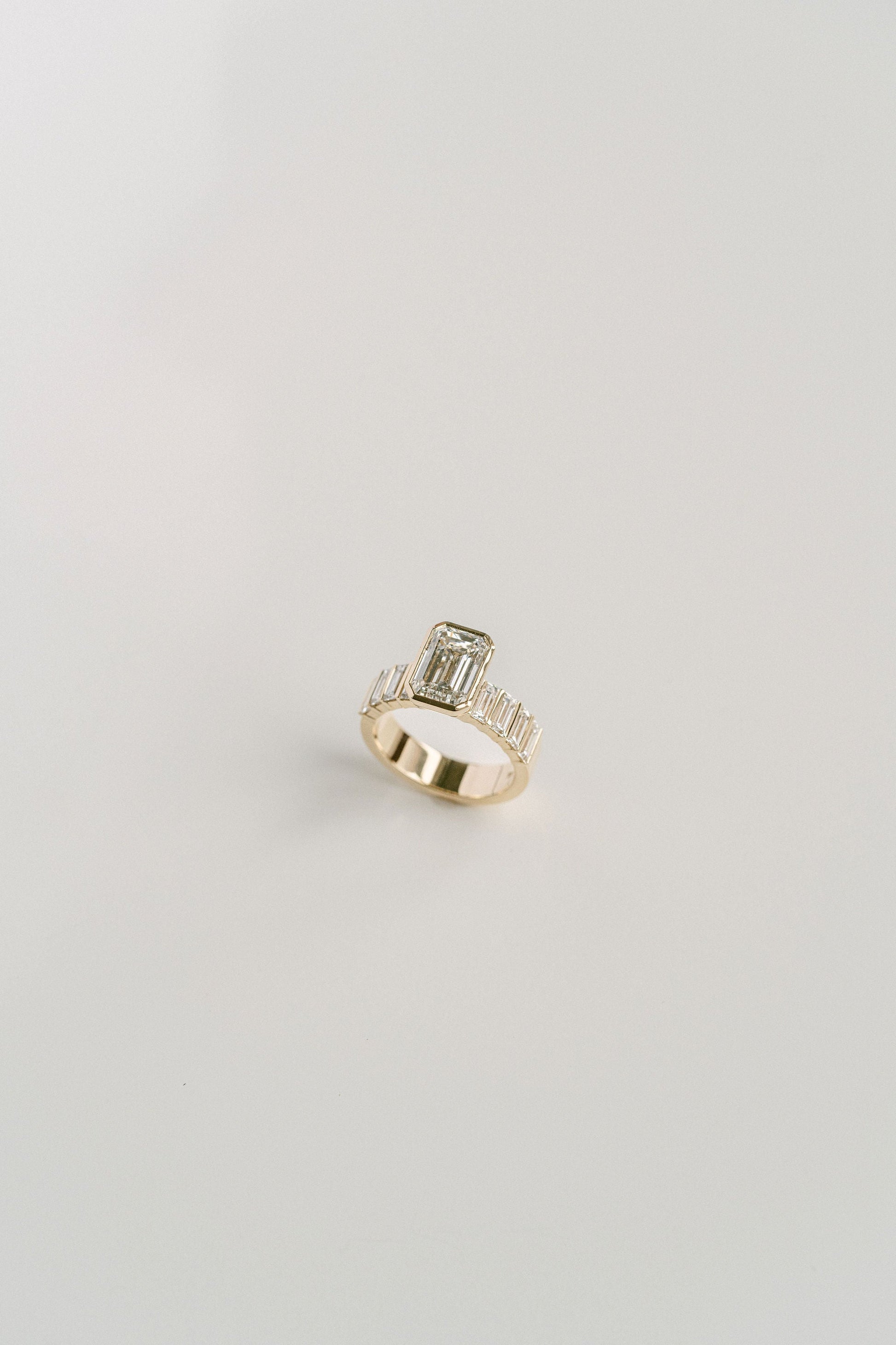 Marquise Shaped Three Stone Lab Grown Diamond Engagement Ring