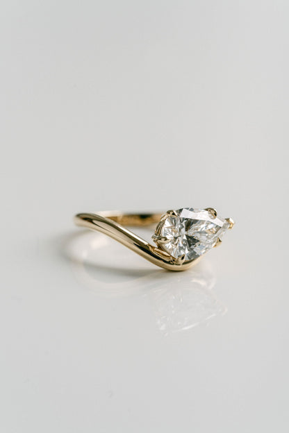 Marquise Shaped Three Stone Lab Grown Diamond Engagement Ring