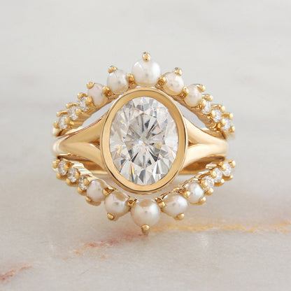 2.9 Carats Emerald Pave Styled Moissanite Engagement Ring