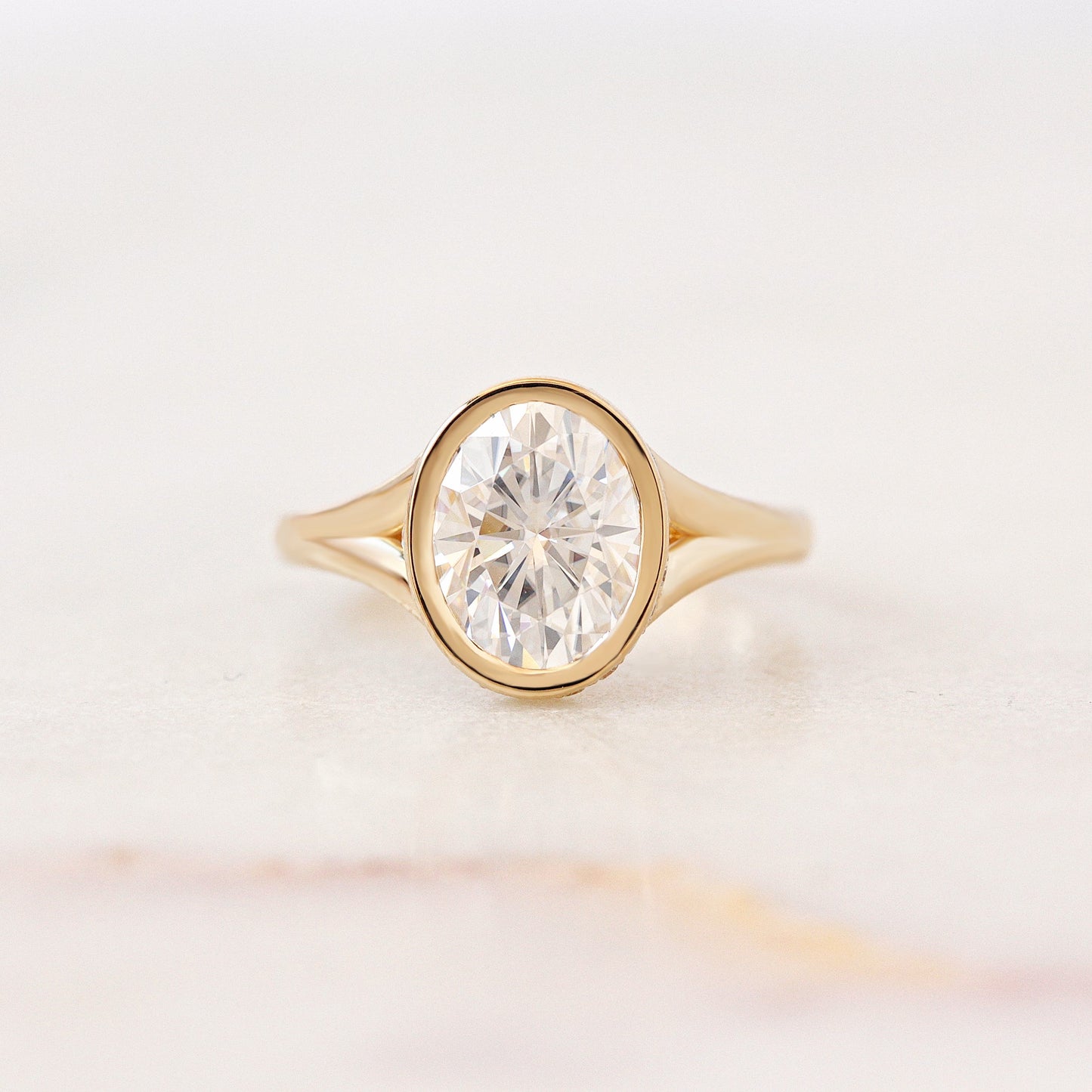 2.9 Carats Emerald Pave Styled Moissanite Engagement Ring