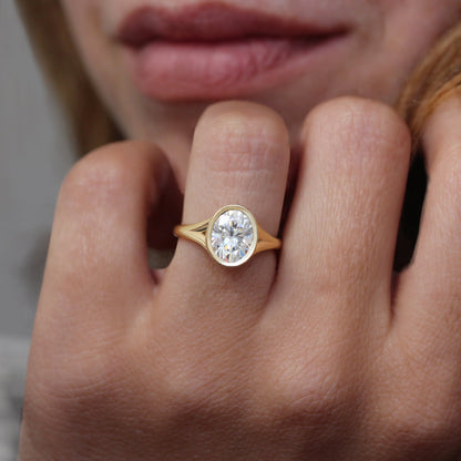 2.9 Carats Emerald Pave Styled Moissanite Engagement Ring