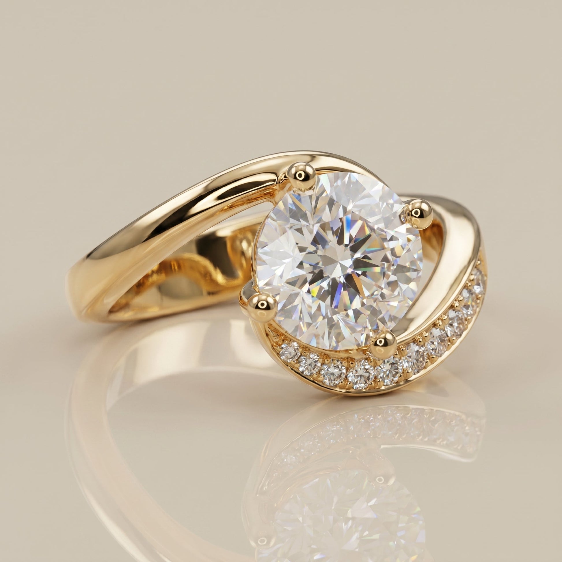 Oval Solitaire Engagement Ring – 2 CT Moissanite Diamond