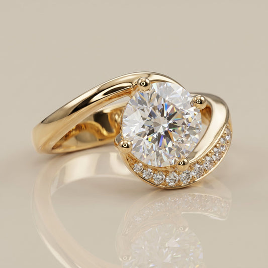 Oval Solitaire Engagement Ring – 2 CT Moissanite Diamond