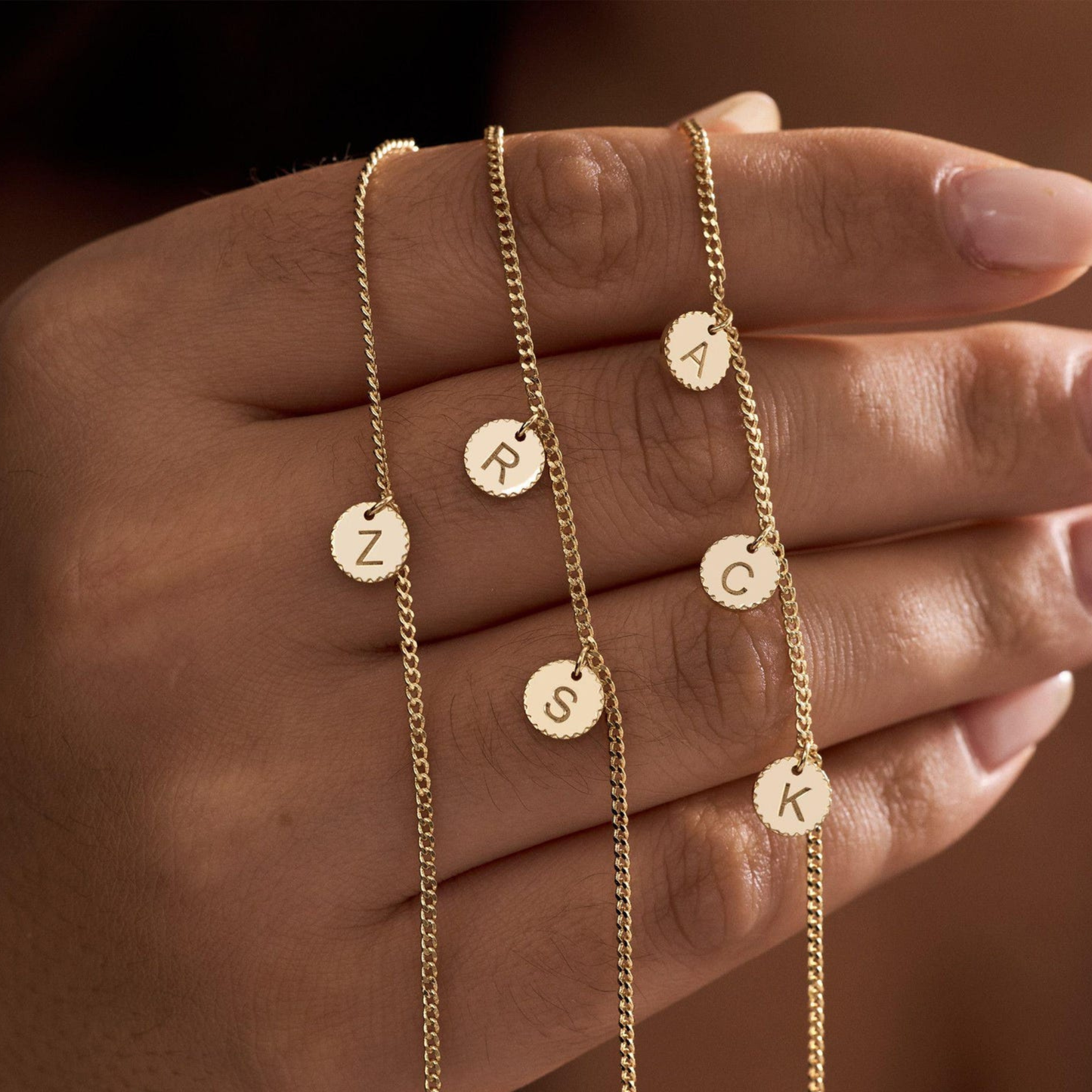 Minimalist Disc Initial Bracelet