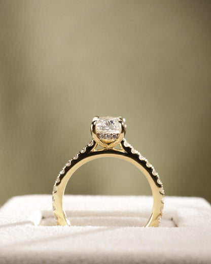 2 CT Asscher Lab Grown Diamond Solitaire Engagement Ring