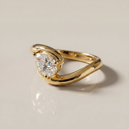 Oval Solitaire Engagement Ring – 2 CT Moissanite Diamond