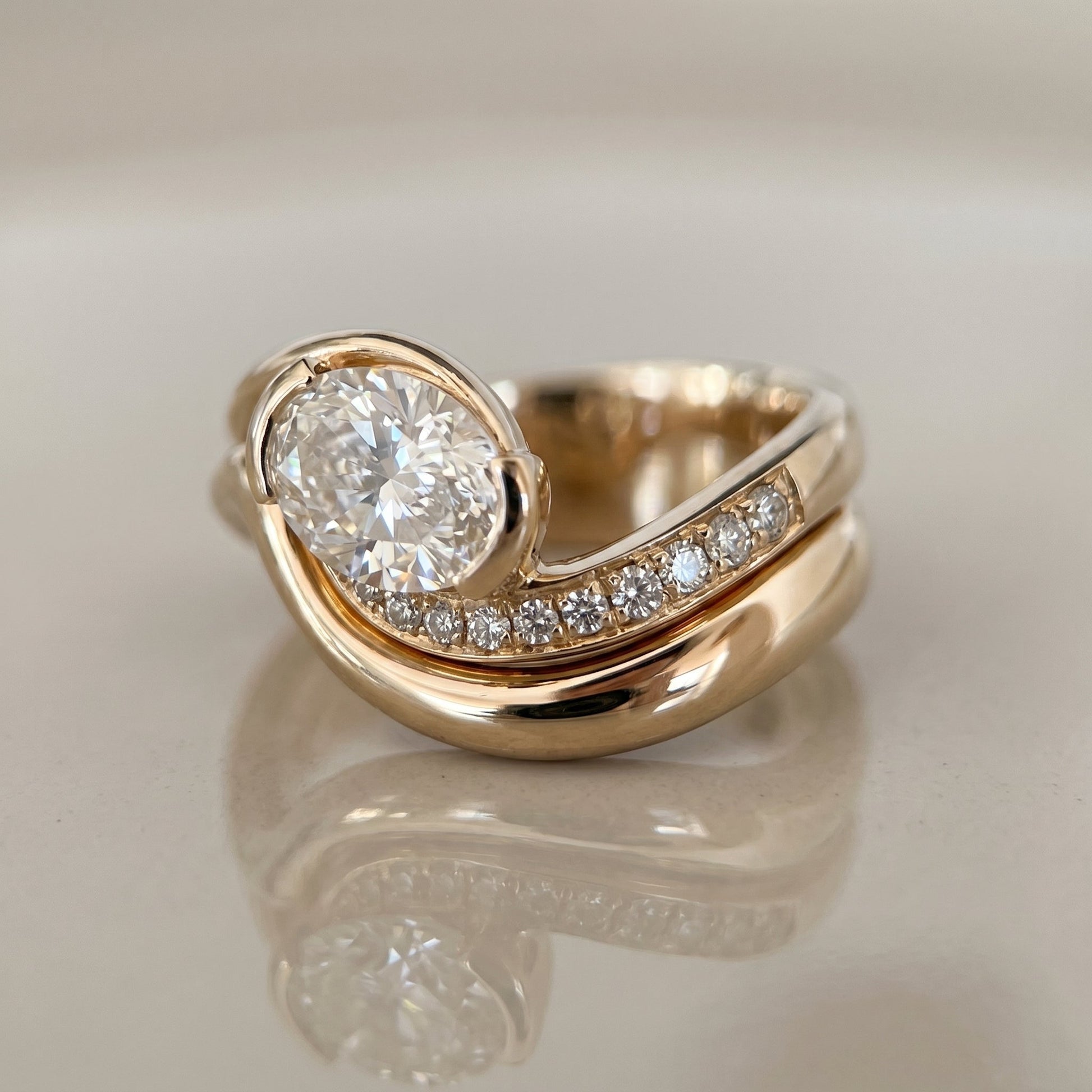 1.0 CT Round Solitaire Moissanite Diamond Bridal Ring Set