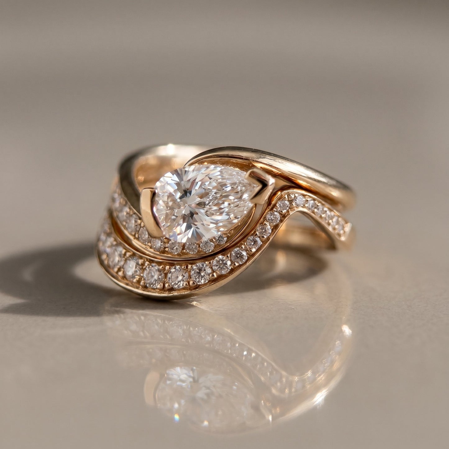1.0 CT Round Solitaire Moissanite Diamond Bridal Ring Set