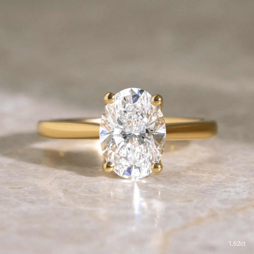 Marquise Shaped Three Stone Lab Grown Diamond Engagement Ring