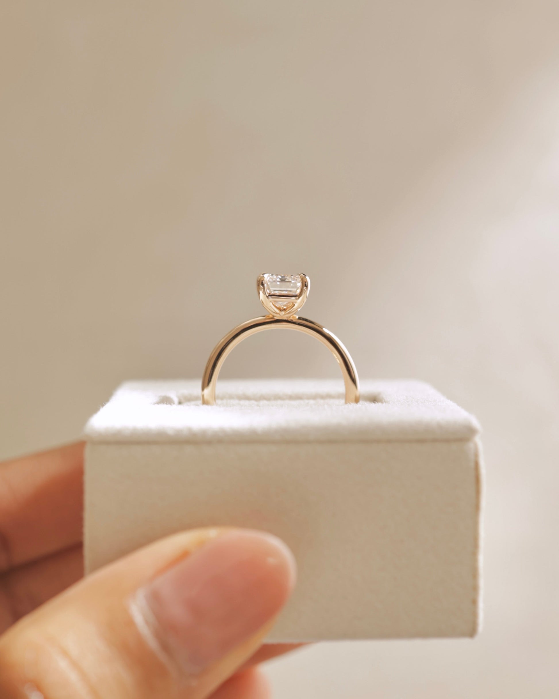 2 CT Asscher Lab Grown Diamond Solitaire Engagement Ring