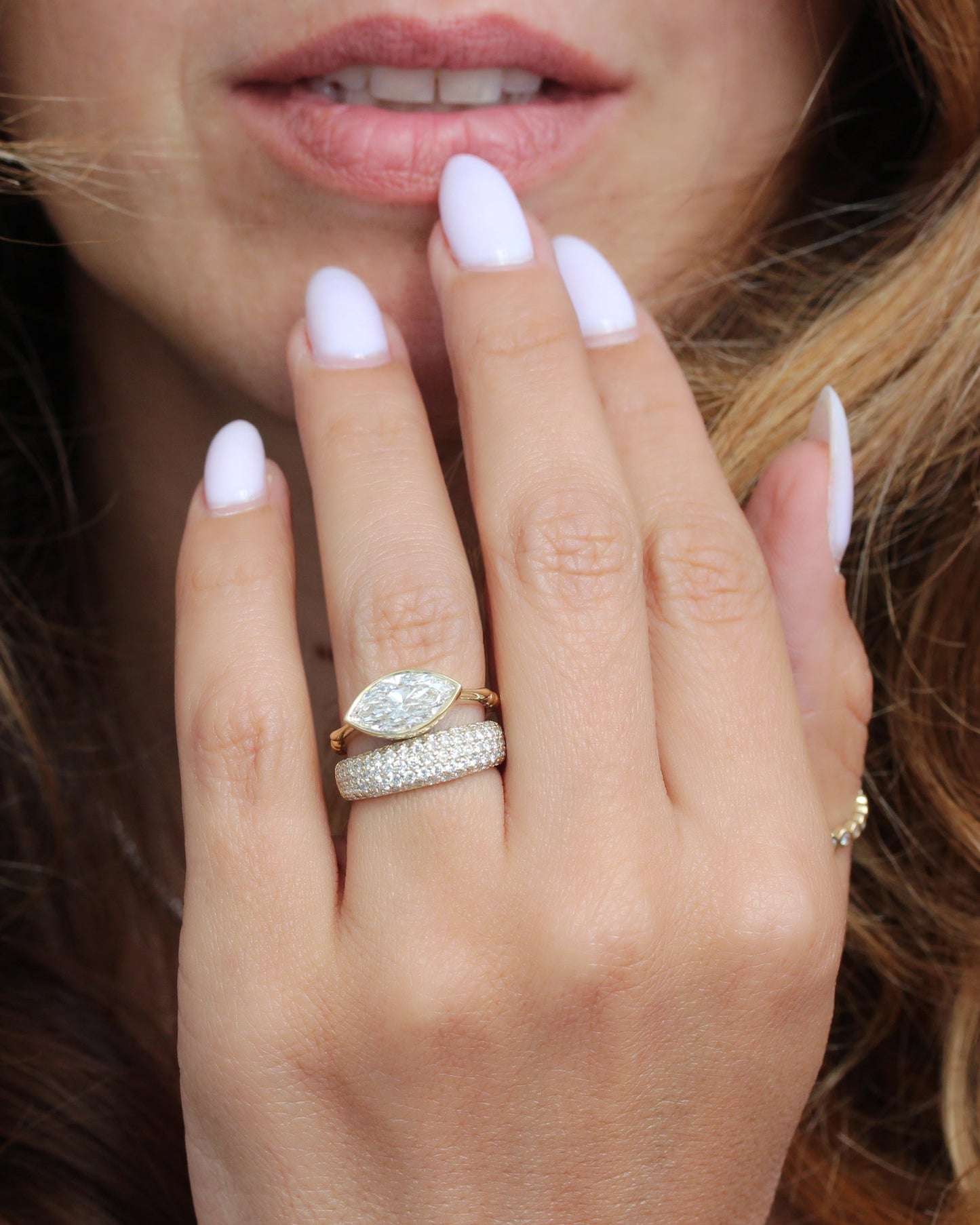 2.9 Carats Emerald Pave Styled Moissanite Engagement Ring
