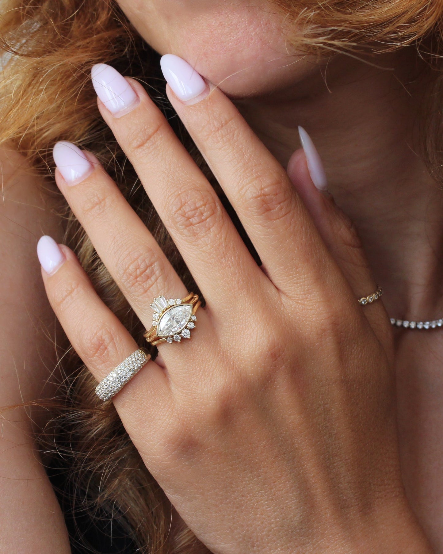 2.9 Carats Emerald Pave Styled Moissanite Engagement Ring