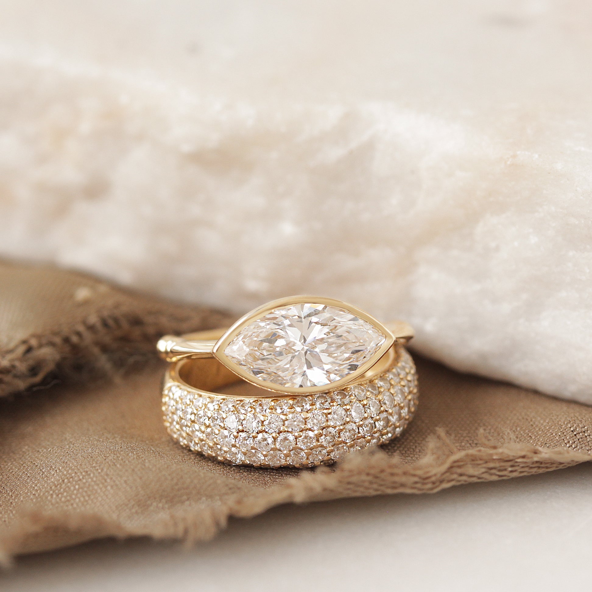 2.9 Carats Emerald Pave Styled Moissanite Engagement Ring