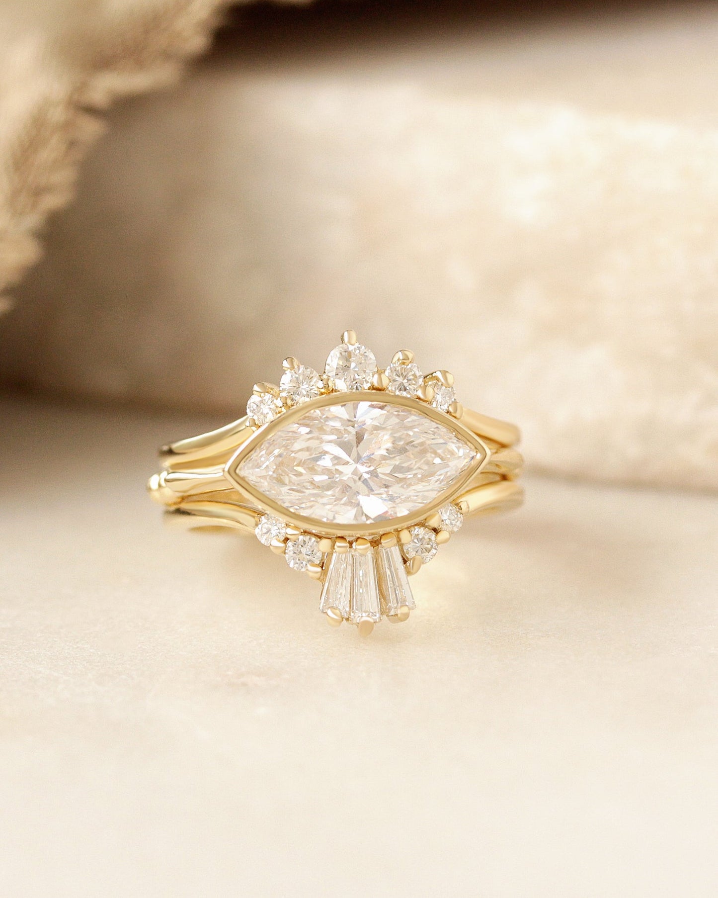 2.9 Carats Emerald Pave Styled Moissanite Engagement Ring