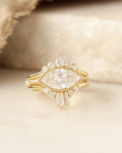 2.9 Carats Emerald Pave Styled Moissanite Engagement Ring